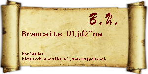 Brancsits Uljána névjegykártya